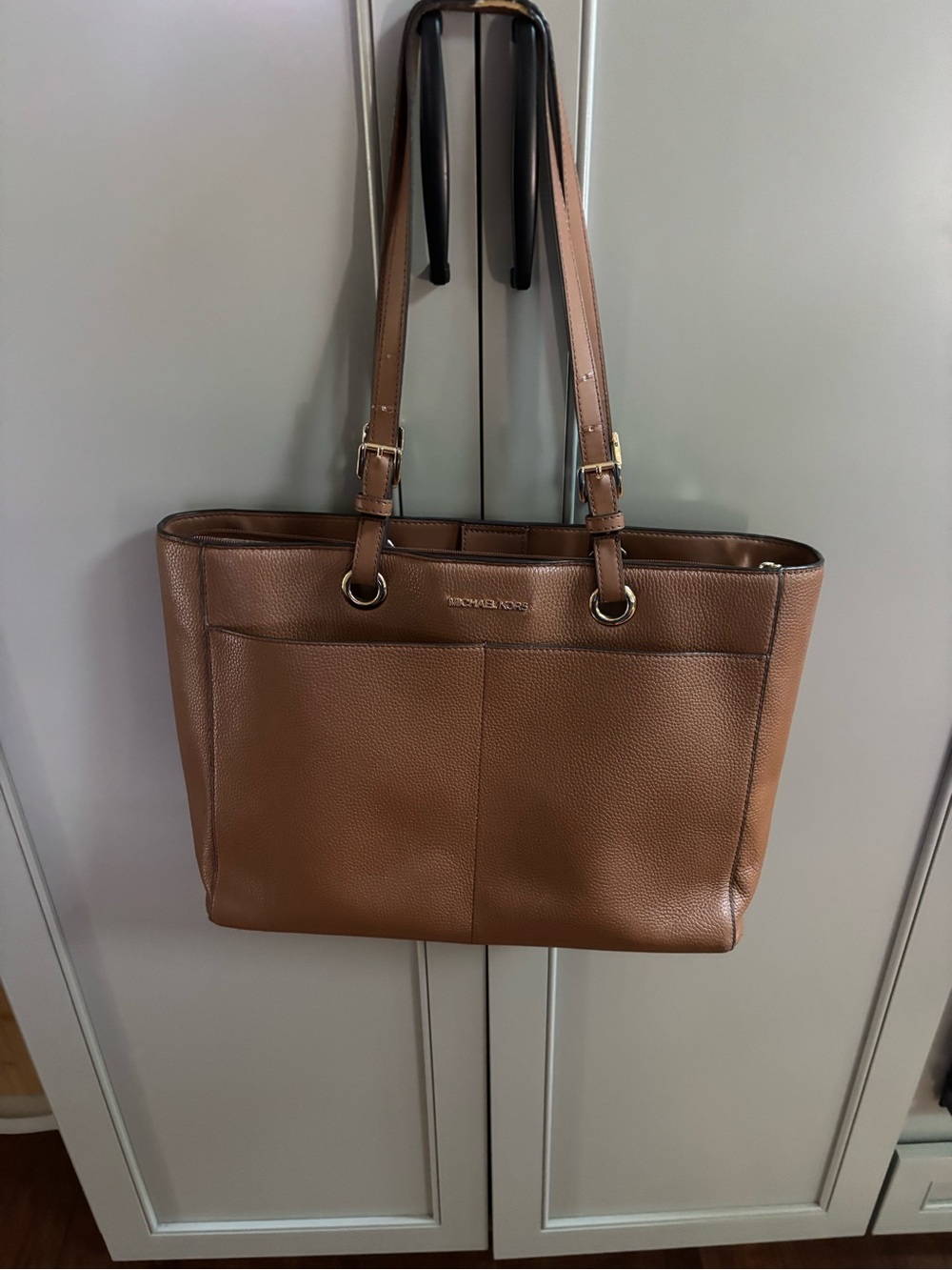 MICHAEL KORS Brown Pebbled Leather Tote Bag